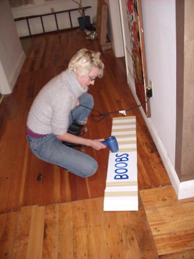 dei xhrist doing last minute costume prep